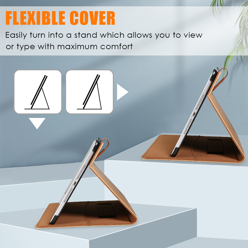 Case for iPad Air 11" M2 2024, Premium PU Leather Folio Stand Cover with Hand Strap, Auto Wake/Sleep,Multiple Viewing Angles